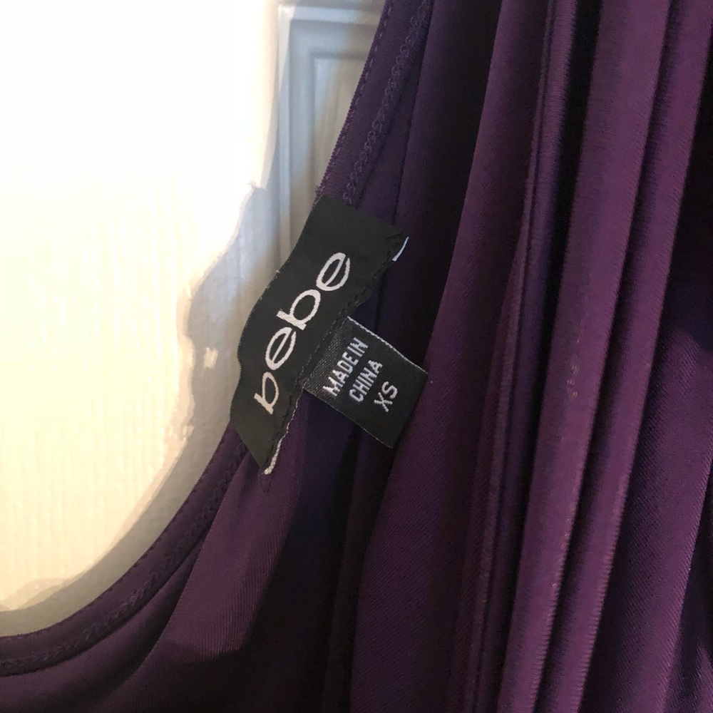 ❌SOLD❌✨HP✨Bebe purple one shoulder dress size xs - Picture 6 of 8